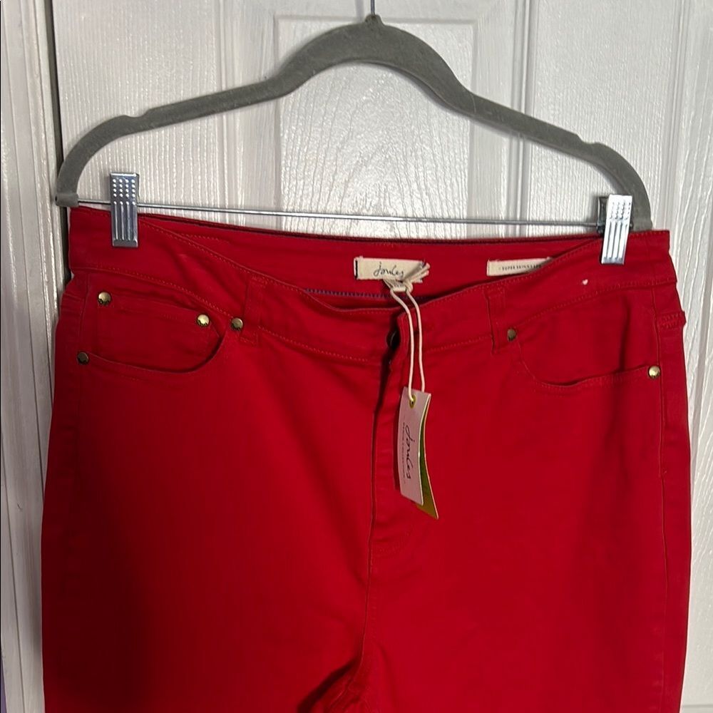Joules Red High Rise Skinny Jeans - Stretch Denim (size 12) - Picture 2 of 12